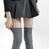 Ribbed Knit Slimming Thigh High Long Socks Elegant Solid Color Designs Flared Over Knee Leg Warmers Stockings for Women