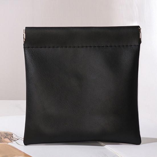 4Pcs/Set Snap Closure Pouch Waterproof Faux Leather Travel Organizer Bag Portable Self Closing Makeup Pouch for Cosmetics Lipstick Jewelry Cables