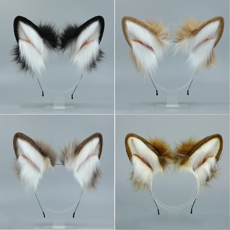 Simulation Animal Ear Headband Plush Cosplay Dress Up Cosplay Shiba Inu Ears Face Wash Headband Headgear Hair Accessories