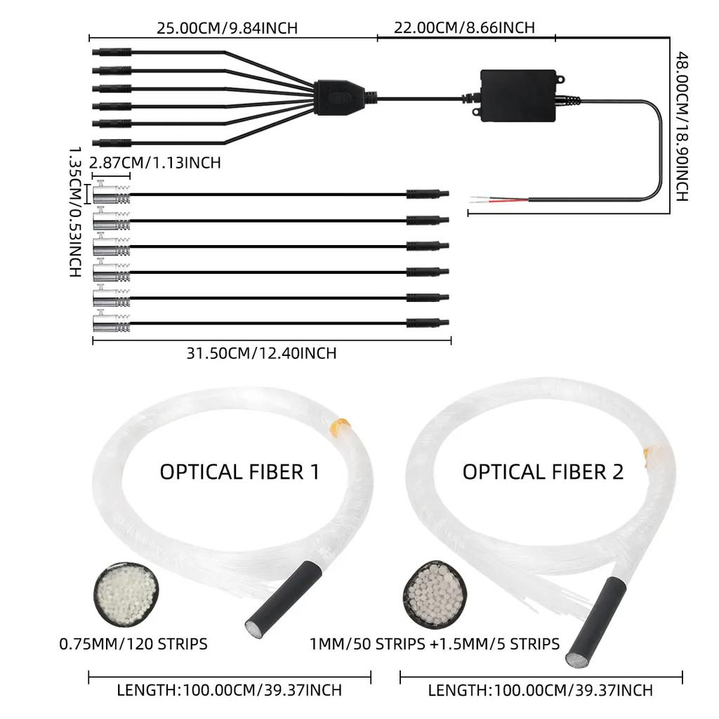 Car Roof Star Light RGB Interior ambient light APP Remote Control Fiber Optic Star Ceiling Light Starry Sky ceiling for Car Home