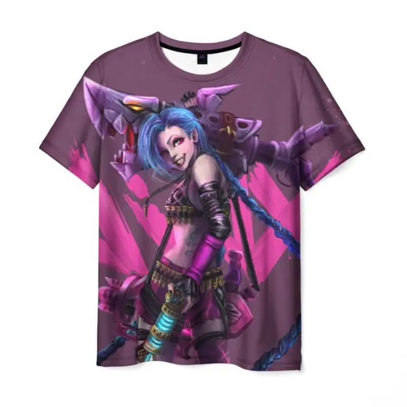 Beliebtes Arcane League Jinx T-Shirt 3D-Druck Männer/Frauen Anime T-Shirts Sommer Rundhals Kurzarm Top Männer Erwachsene Cartoon T-Shirt