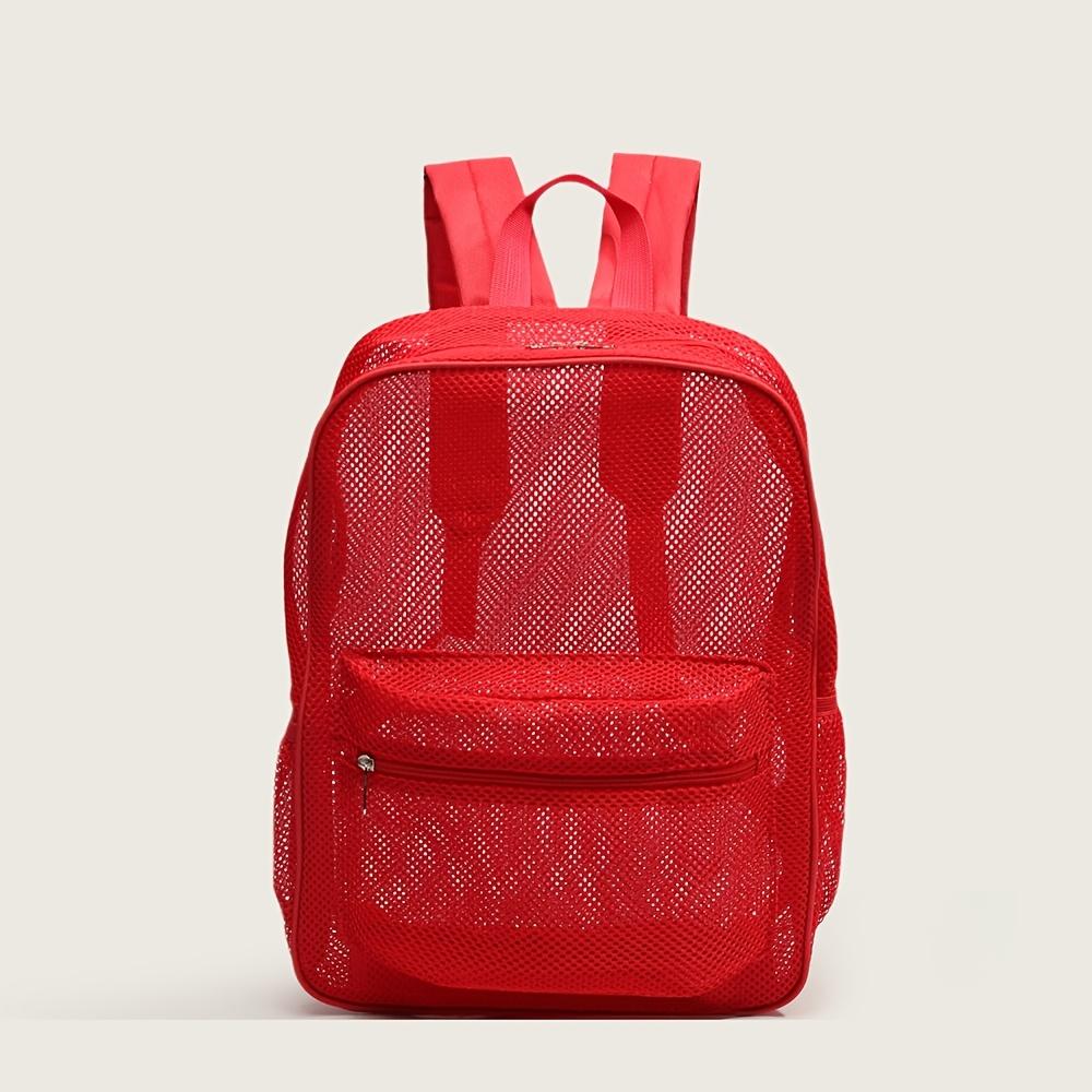 Women s Fashion Backpack lightweight travel dual shoulder backpack simple sports solid color mesh backpack large capacity Net bag portable for women 1150₽