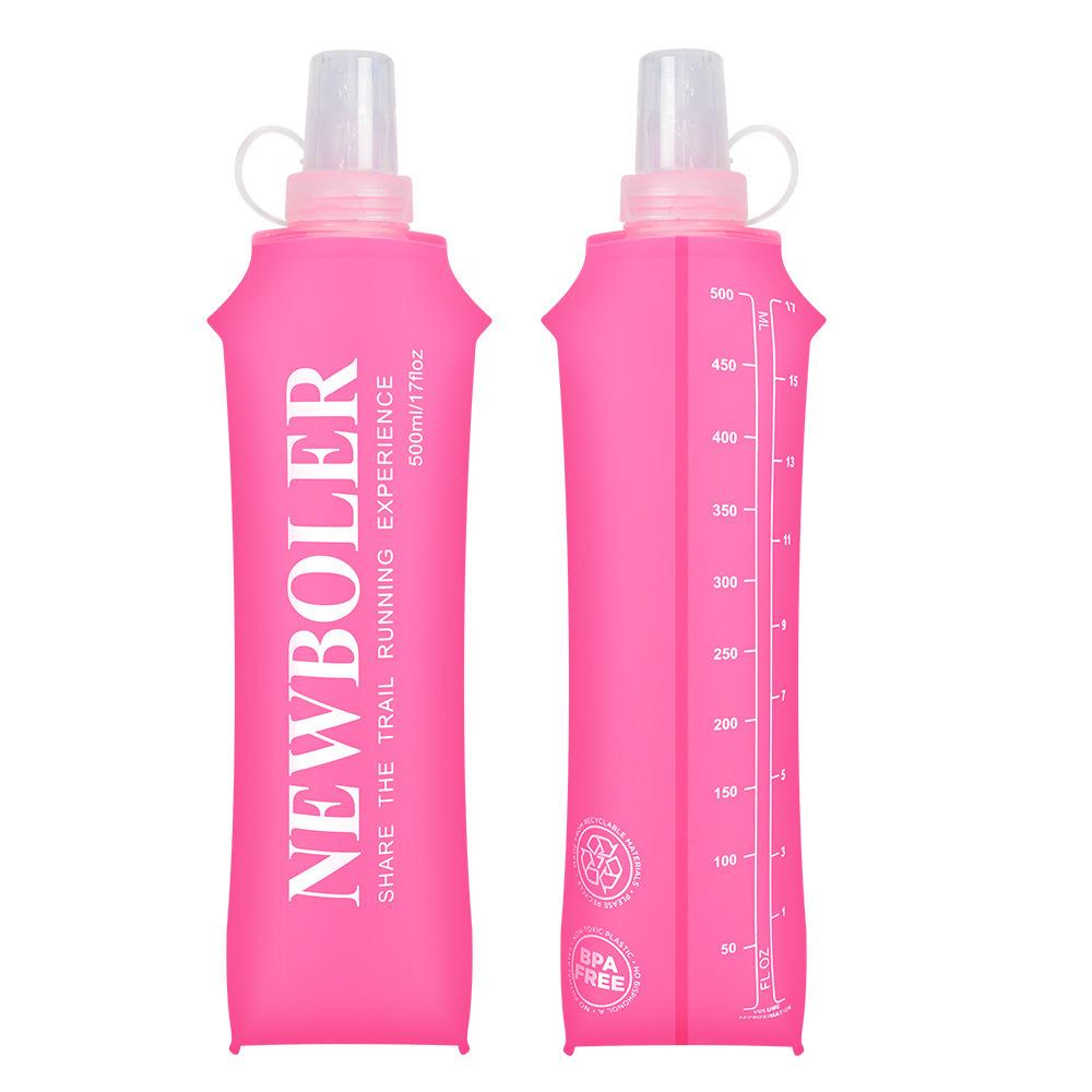 

NEWBOLER Outdoor Sports Water Bottle 500ml Portable Collapsible TPU Soft Water Bag for Running (No FDA, BPA-Free) Lime
