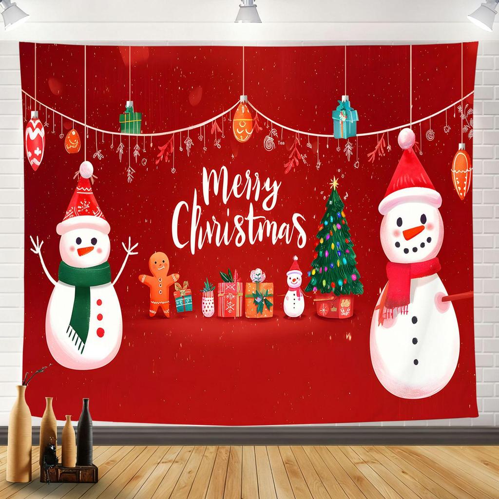 2025 Merry Christmas Tapestry: Festive Holiday Background Wall Hanging for Party Decoration