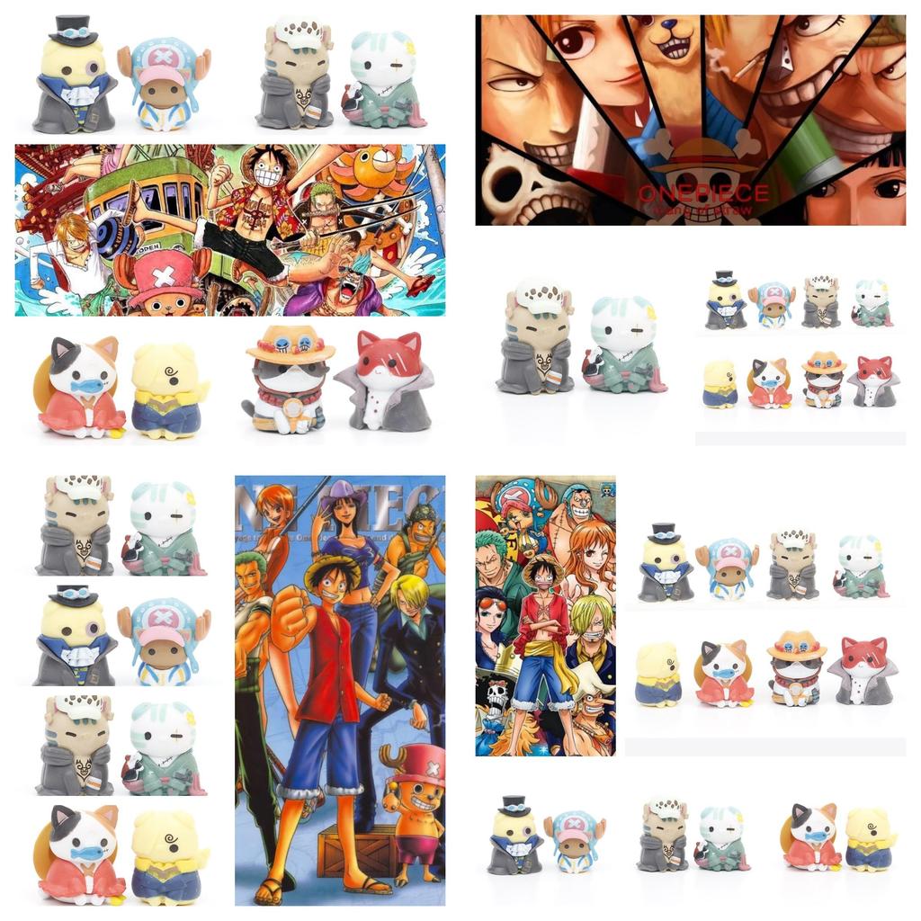 Pvc Collectible Cake Toppers 8 Adorable Cat Mascots Cosplaying Pirates