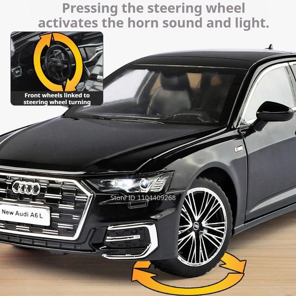 1:24 Scale A6L RS7 Model Car Toy Metal Body Rubber Tires Exquisite Interior Sound Light Sports Cars Models for Kids' Edutainment