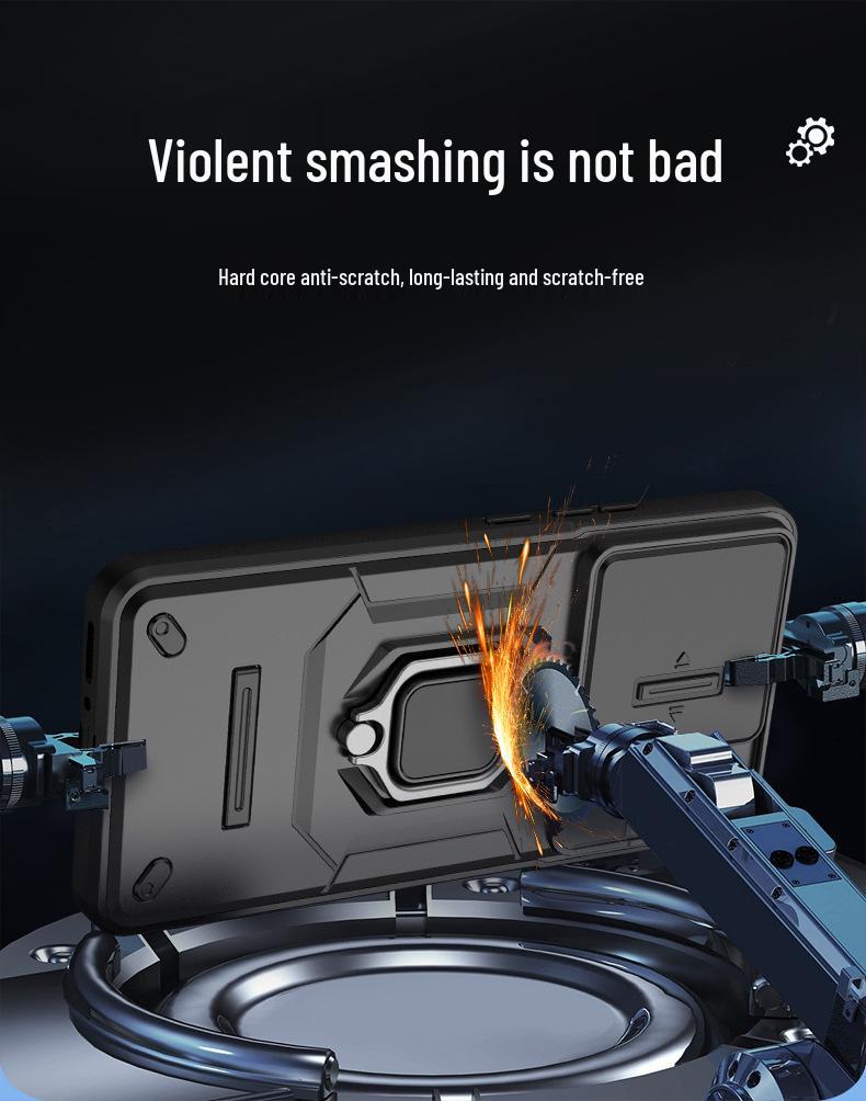 Battle Bear Case for Xiaomi Redmi Note 15 Pro, Redmi Note 14, and Note 13 with Push-Window and Bracket Feature.