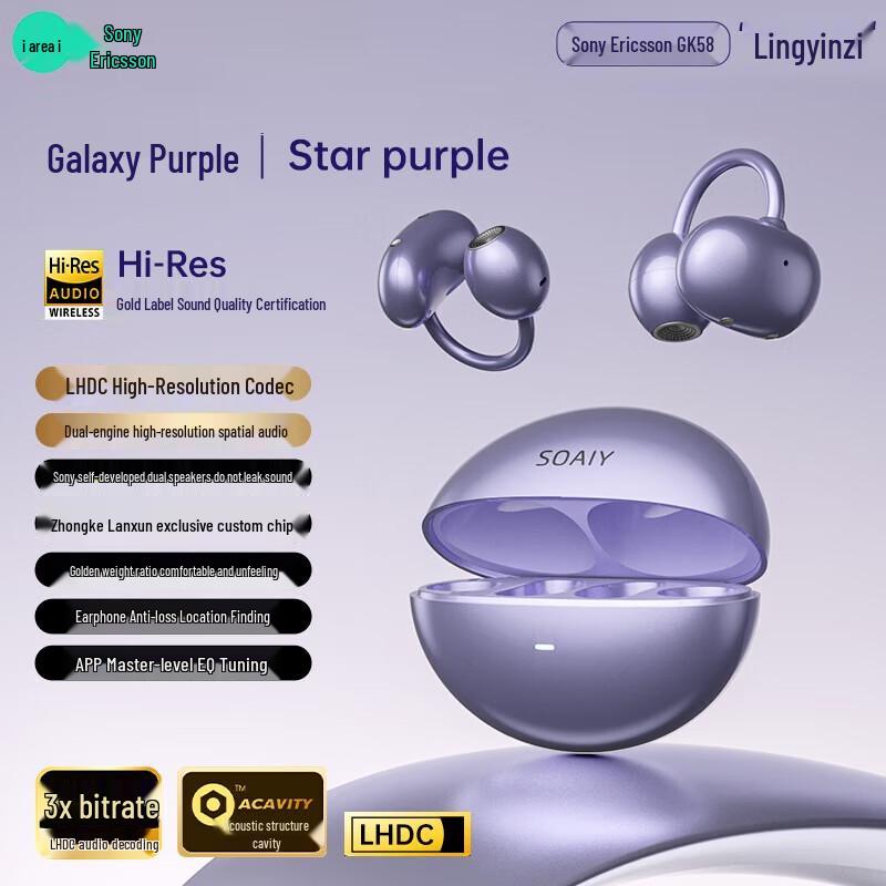 

Soaiy GK58 AI Smart Open-Ear Clip-On True Wireless Translation Earbuds