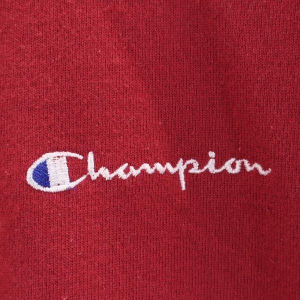 Champion Lata 90. Haft logo Bluza z długim rękawem M Czerwona Podszyta meszkiem Męska Używana