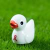 60Pcs Breast Cancer Mini Duck Figurine Red Ribbon Duck Resin Statue Miniature Animal Ornament Decoration Breast Cancer Awareness Month Gifts Party