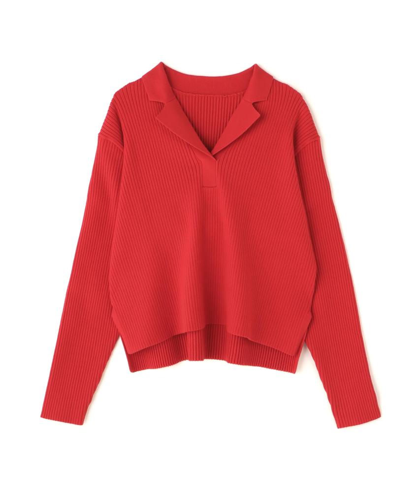 N Natural Beauty Kaikin Rib Knit Red Basic Sweater, Women's,
