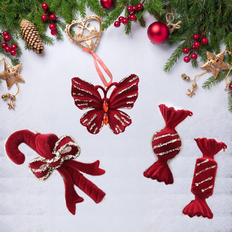 Christmas Reindeer Red Ornaments Holiday Tree Hanging Decor Home Displays Window