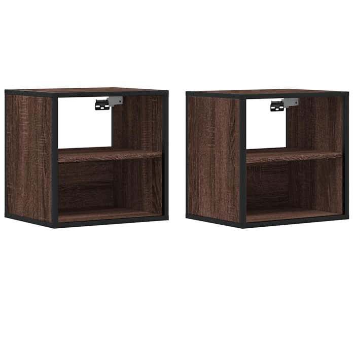 VidaXL Tables de chevet murales 2 pcs chêne marron 40x31x39,5 cm, armoire, table d'appoint, armoire de lit, armoire de 848753