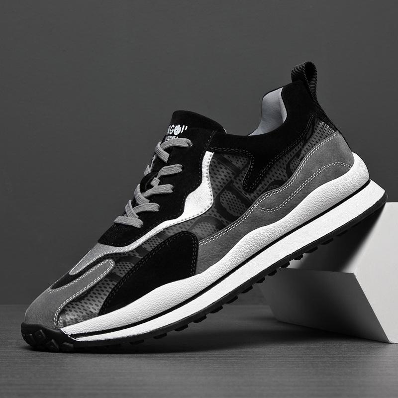 

Waffle shoes men s 2025 summer sports shoes men s versatile fashion casual shoes genuine leather Korean version trendy shoes soft sole 44