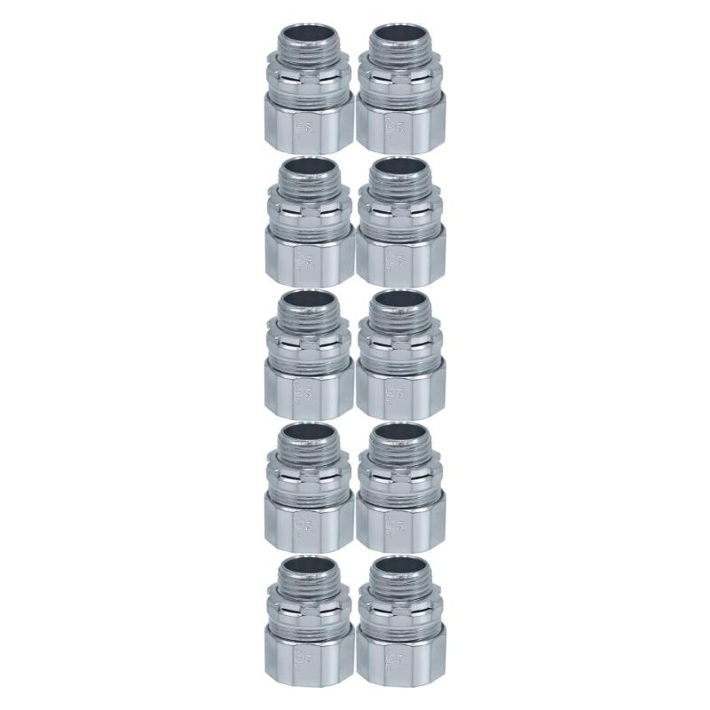 10PCS Steel Conduit Fittings with Spring Lock Easy Installation No Thread Designs Spring Lock set for Hard Metal Pipe
