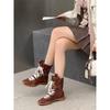 2025 new retro Martin boots women's brown boxing boots round head lace-up sports boots short boots foreign versatile Korean style