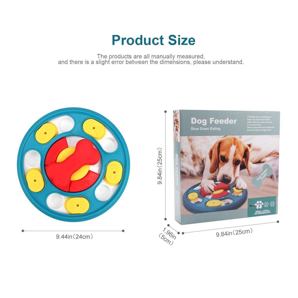 Anti-Spill Rotating Slow Feeder Bowl for Large & Small Dogs