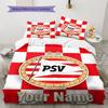 Benutzerdefinierter Name PSV Heritage Emblem Bettwäsche, Steppbett-Set Bettbezug Kissenbezug Zuhause Geburtstagsgeschenk (1 Bettbezug + 2 Kissenbezüge, ohne Füllung)