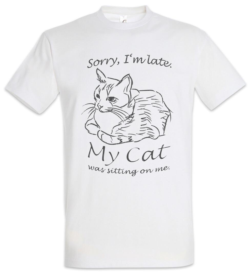 

Sorry I m Late Cat Men s T-Shirt Mens Womens Tees Top Cat Cat Hate Love Cats Cats Fun Addiction M