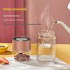 Women's Portable Tea Brewing Cup with Tea-Water Separation - Glass Tea Ceremony Gift, Office Mug with Printable Logo