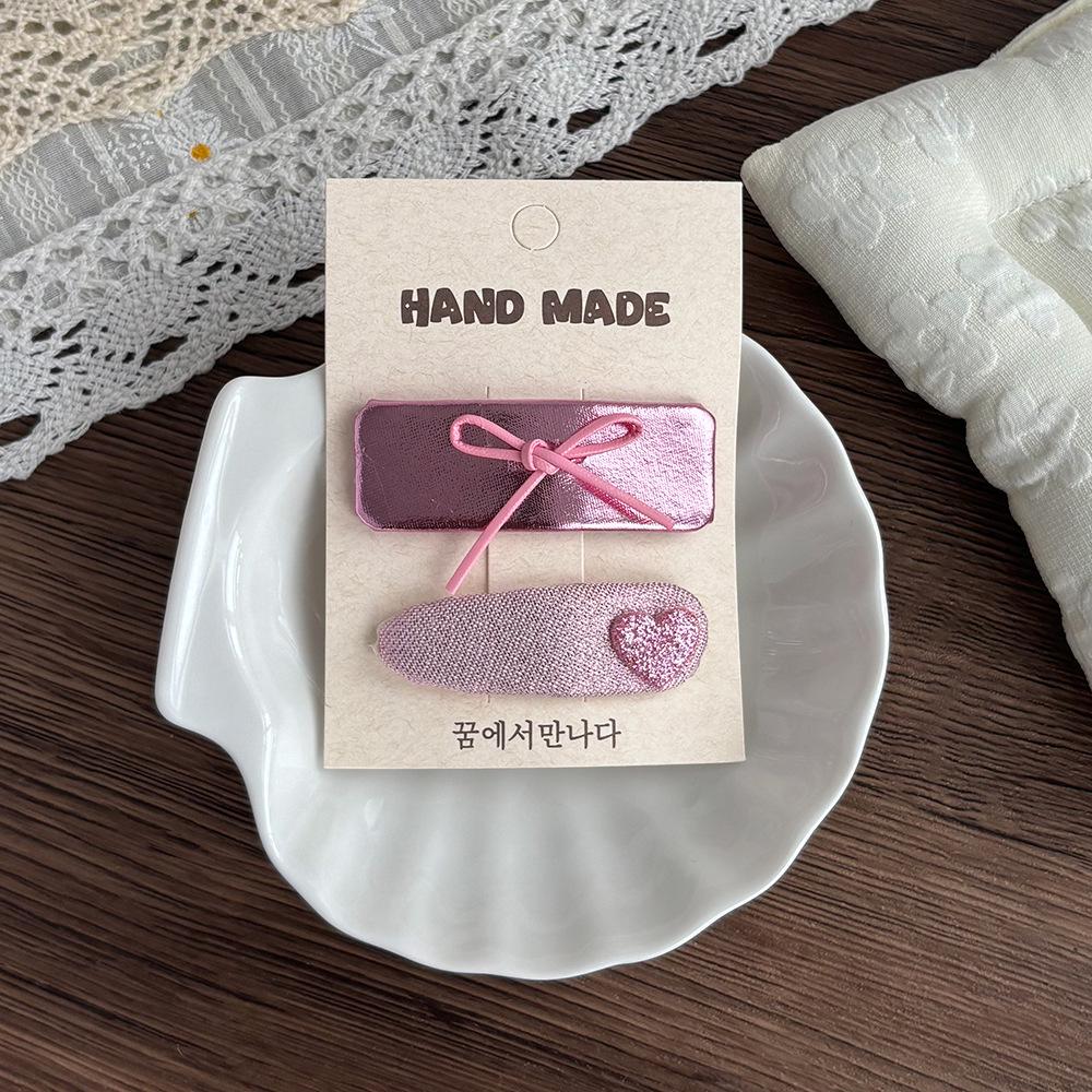 Korean-Style Deep Pink Bow Fabric Hair Clip for Girls: Cute and Versatile Children's Accessory