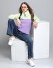 ROCK.IT From House of Monte Carlo Womens Self Design Purple & Green Mock Neck Full Sleeve Sweatshirt