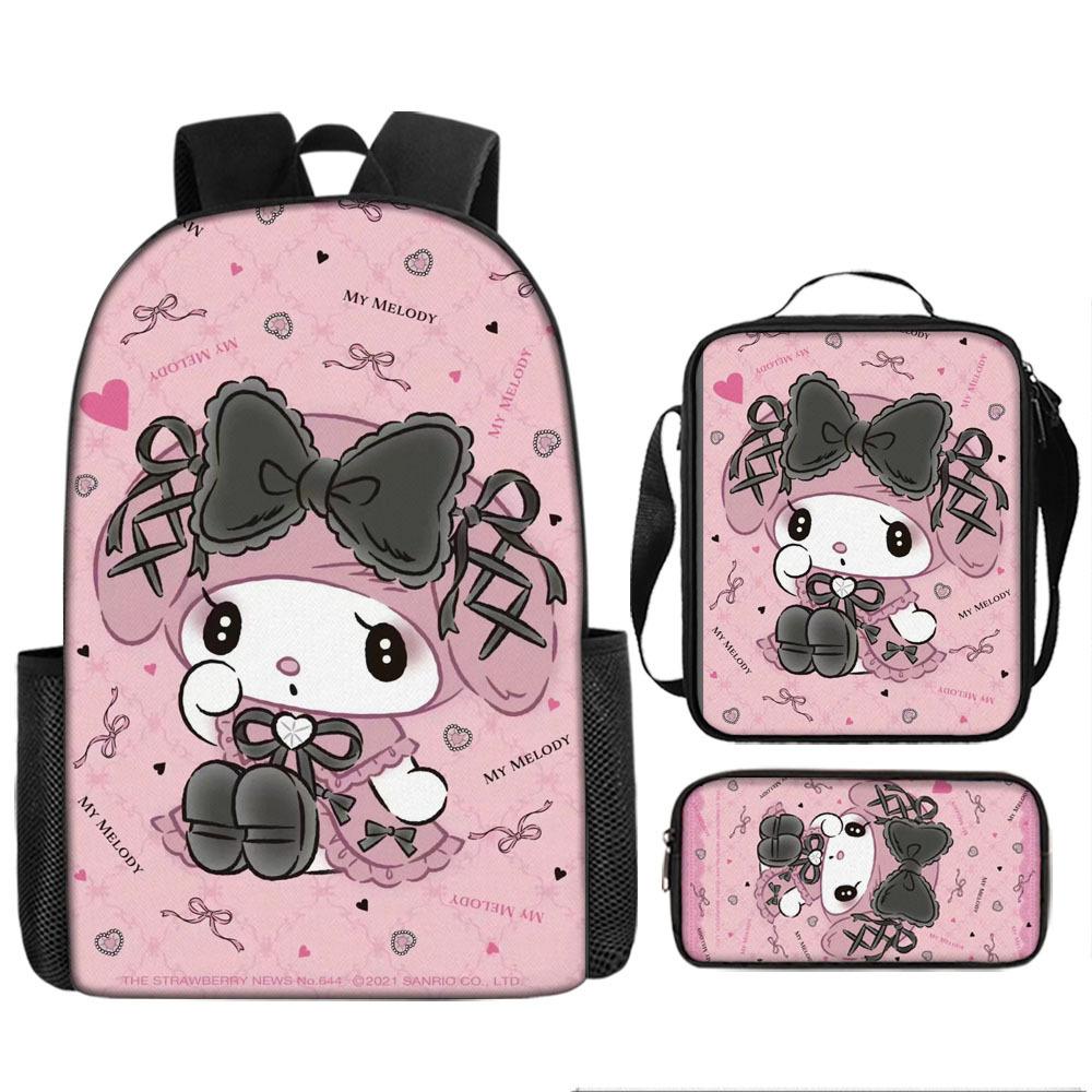 School Bag Student Backpack Cute Girl Lightweight Backpack Large Capacity Three-Piece Backpack Backpack