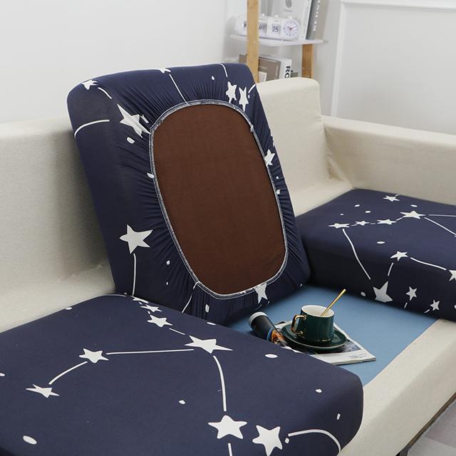 Leaves Stretchy Sofa Furniture Seat Cushion Cover Printed Sofa Cover Half Package Couch Stretch Slipcover Funiture Protector 1 /2 /3 /4 Seater