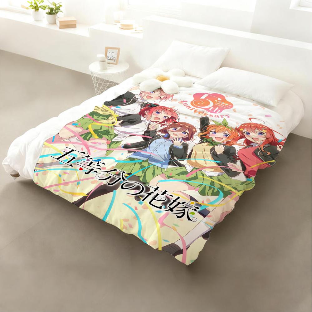 Anime The Quintessential Quintuplets Throw Flannel Throw Blanket: Soft Kid-Friendly Warm Anti-Static All Season Washable Couch