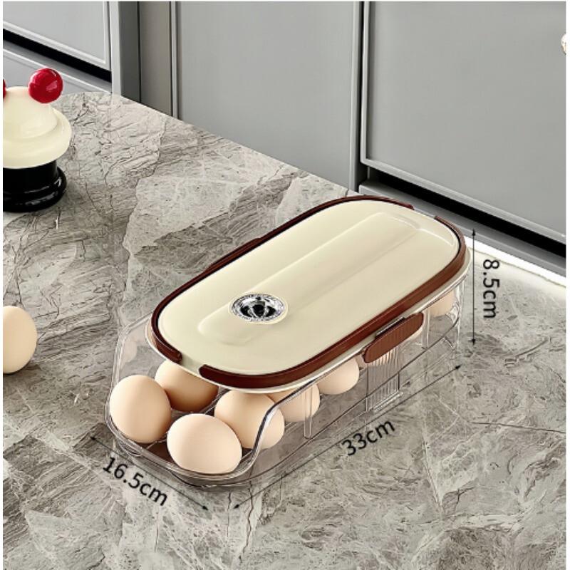 AKIRO Rolling Egg Dispenser Refrigerator Organizer