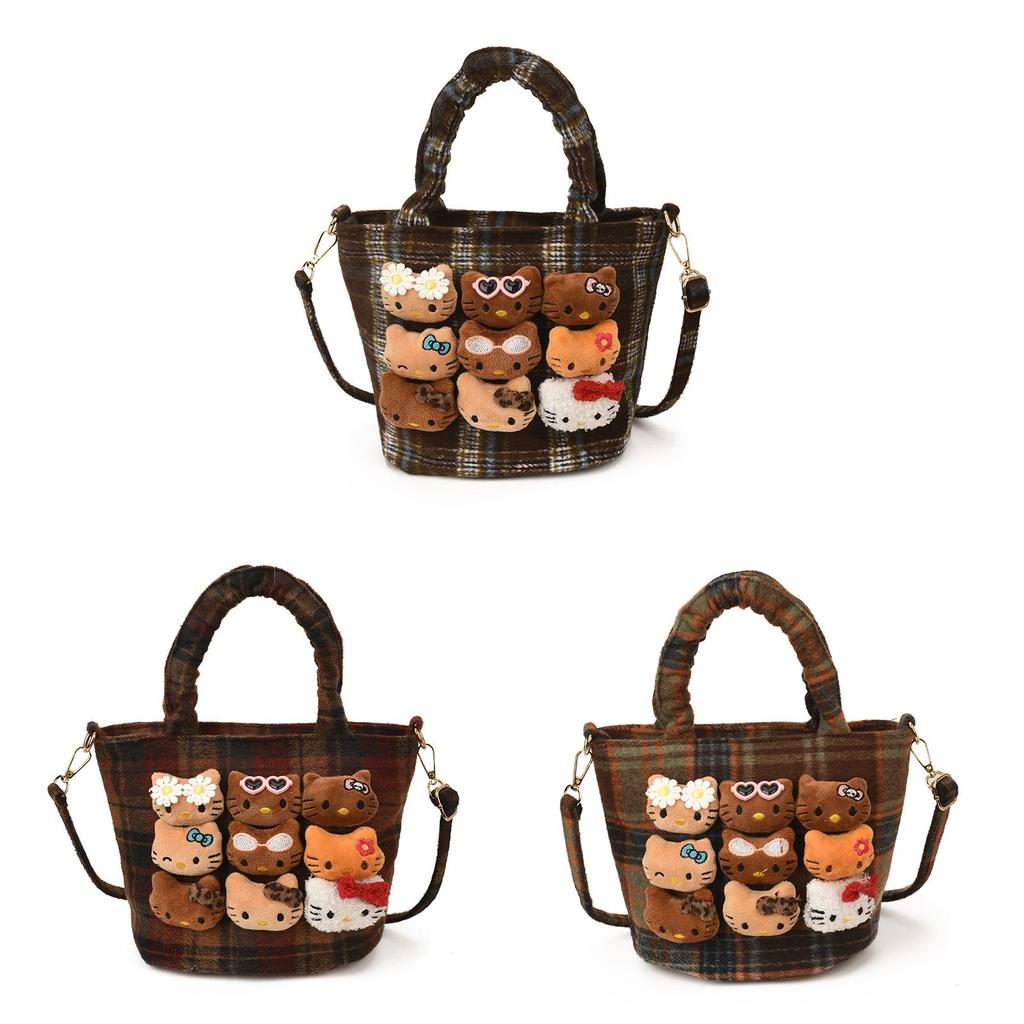 Bolso de Hombro Hello Kitty Hecho de Nailon Duradero Con Bolsillo para Móvil Para Mujer