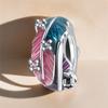Copper Metal Gradient Feather Charm Bead Components Positioning Buckle Designed For Authentic Original Bracelet High Quality Fine Jewelry Do It