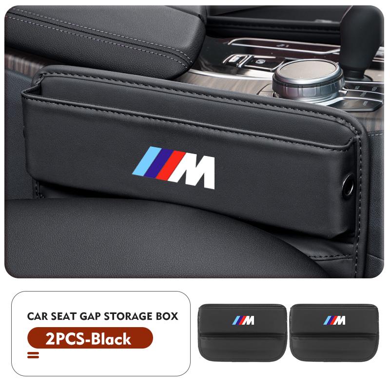 For BMW Leather Car Seat Gap Filler Storage Box Cup Holder Accessories Performance X1 X3 X5 E39 E46 E90 F20 E60 F30 M3 M5