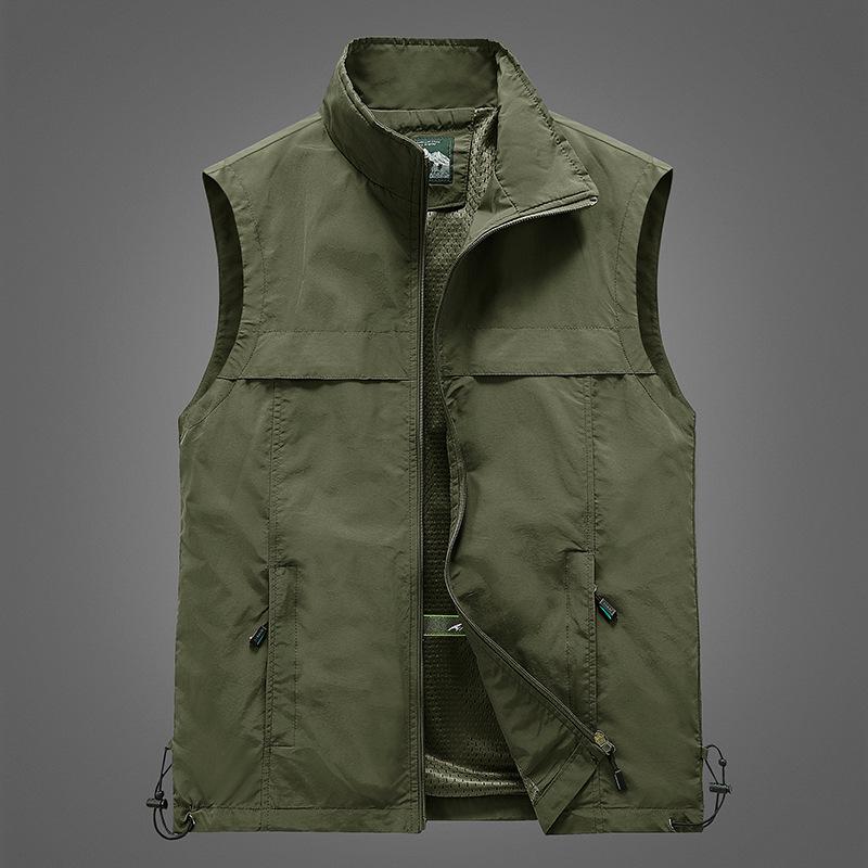 Men's Spring/Autumn Outdoor Photography Fishing Vest - Lightweight, Casual, Middle-Aged Workwear
