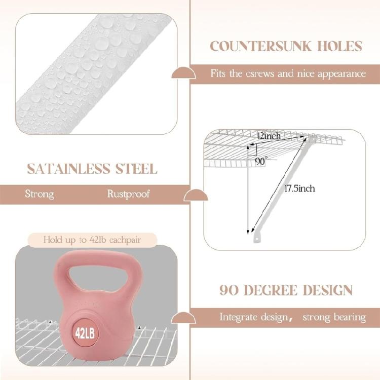 1/2Pcs Strong Iron RVs Shelf Bracket Designed For Heavy Loads Suitable For Different Vehicle Models 17in Support Bracket