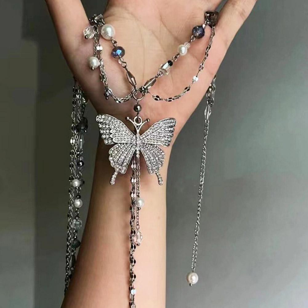 Fashion Shiny Butterfly Decoration Waistband Women Waistband Dress Shirt Jeans Girls Decoration N7W4