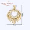 18K Gold Plated Brass Metal Cubic Zirconia Sun / Cross / Horseshoe / Chili Pepper / Wings Pendants Charms For Jewelry Making