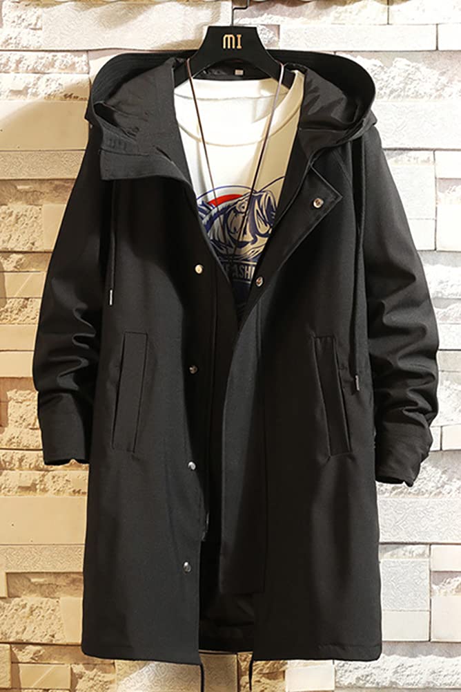 Trench Bench Long Hooded Large Size [Chubikime] Coat, Men's Coat, Parka, Jacket, Zip-up, Outerwear, Autumn, Winter, Spring, Stylish,