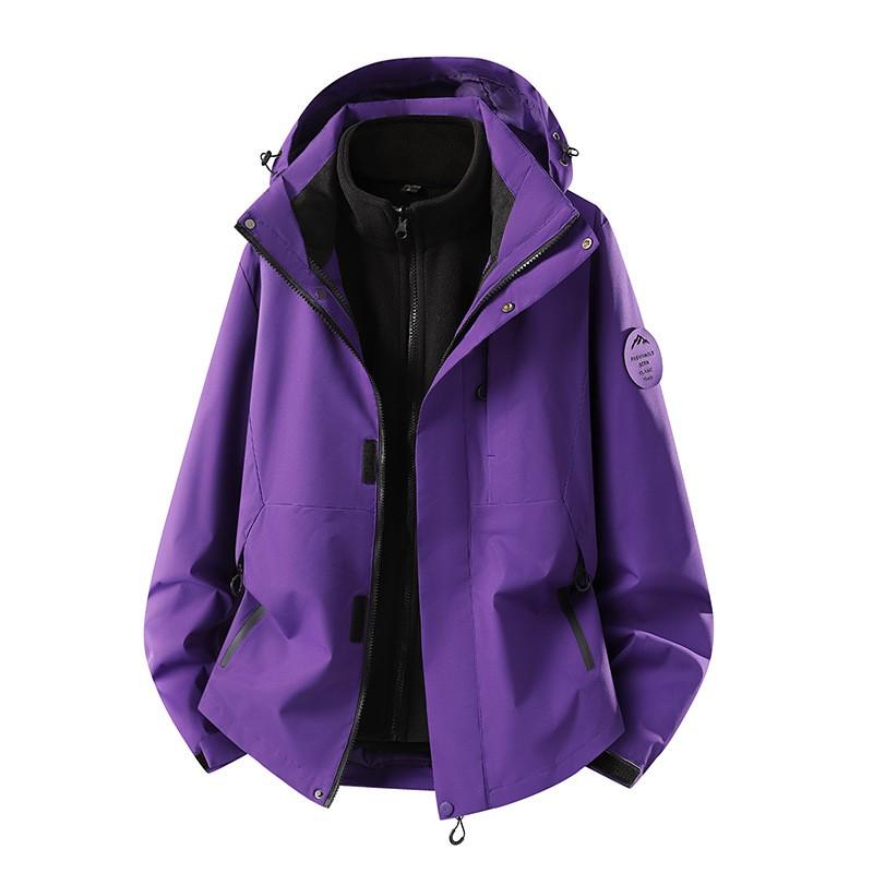 Men Women 3-in-1 Waterproof Windproof Hiking Jacket With Removable Down Liner Outdoor Trekking Camping Winter
