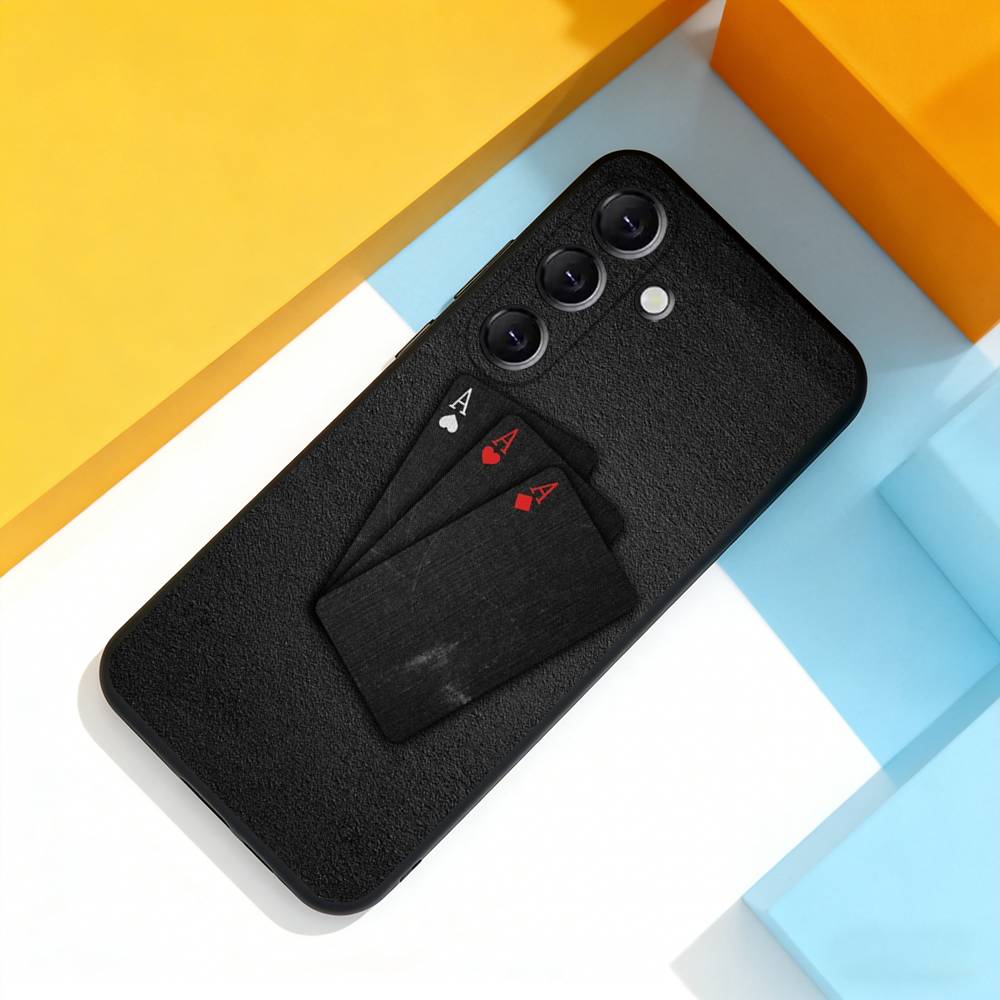 Poker Ace of Spades Phone Case For Samsung Galaxy A 22,71,53,52,51,72,73,5G,Note,J7,8,9 Soft Black Cover