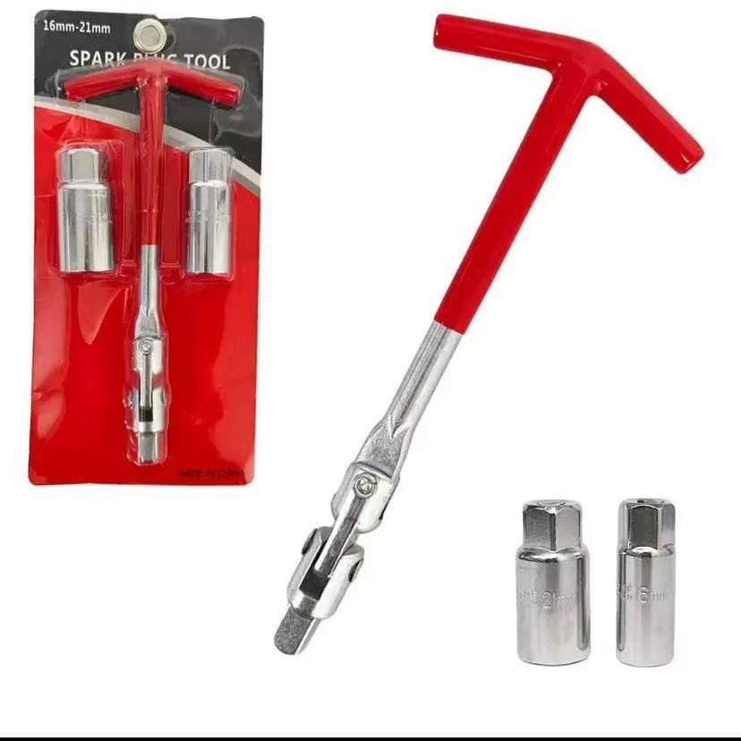Dual-Purpose Universal Spark Plug Socket Wrench for Car & Motorcycle (16mm/21mm)