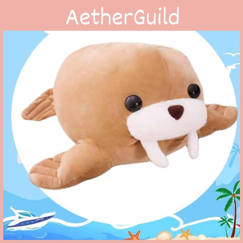 Soft Plush Stuffed Animal Walrus Pillow For Bedroom Or Office Decor