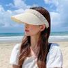 Hat women's summer new face small pearl empty top hat spring and summer cap fashion sunscreen cap breathable sun hat
