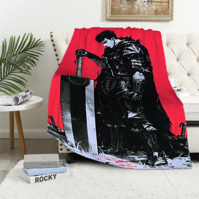 1 pezzo Giappone Anime Berserk Coperta Microfibra Biancheria da Letto Coperta da Campeggio Lusso Soffice Portatile Ufficio Ipoallergenica Flanella