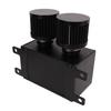 1200ml Oil Catch Can Kit Engine Twin Baffle Dual Filter Oil Tank Reservoir AN8 Hose Fitting Black
