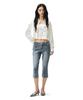 Deketeuumeon Cropped Damage Denim Shirts Dcwsh004White