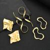 6pcs Retro Exaggerate Metal Irregular Design Earrings Set for Women Fashion Line Shape Twist Geometry Long Earrings Jewelry Gift