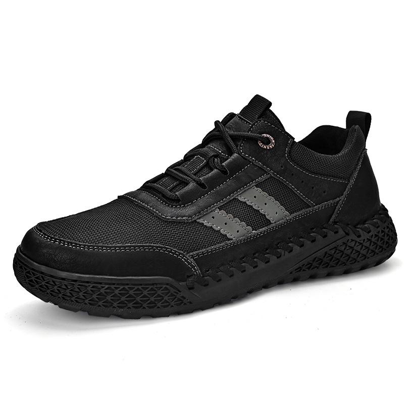 Men's 2024 Autumn Soft Sole Leather Sports Shoes, Hand-stitched Versatile Casual Sneakers, Large Sizes 45-46.