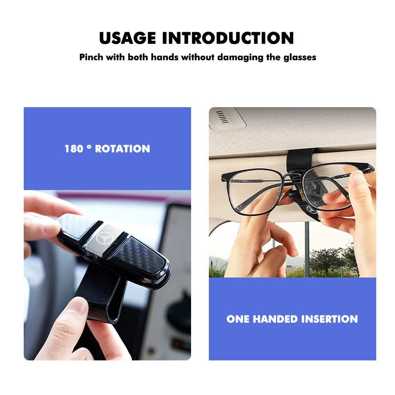 For Benz Car Sunglasses Clip Card Ticket Holder Carbon Fiber Sunglasses Clip Accessories Exclusive AMG W124 W203 W204 SPRINTER V GH1