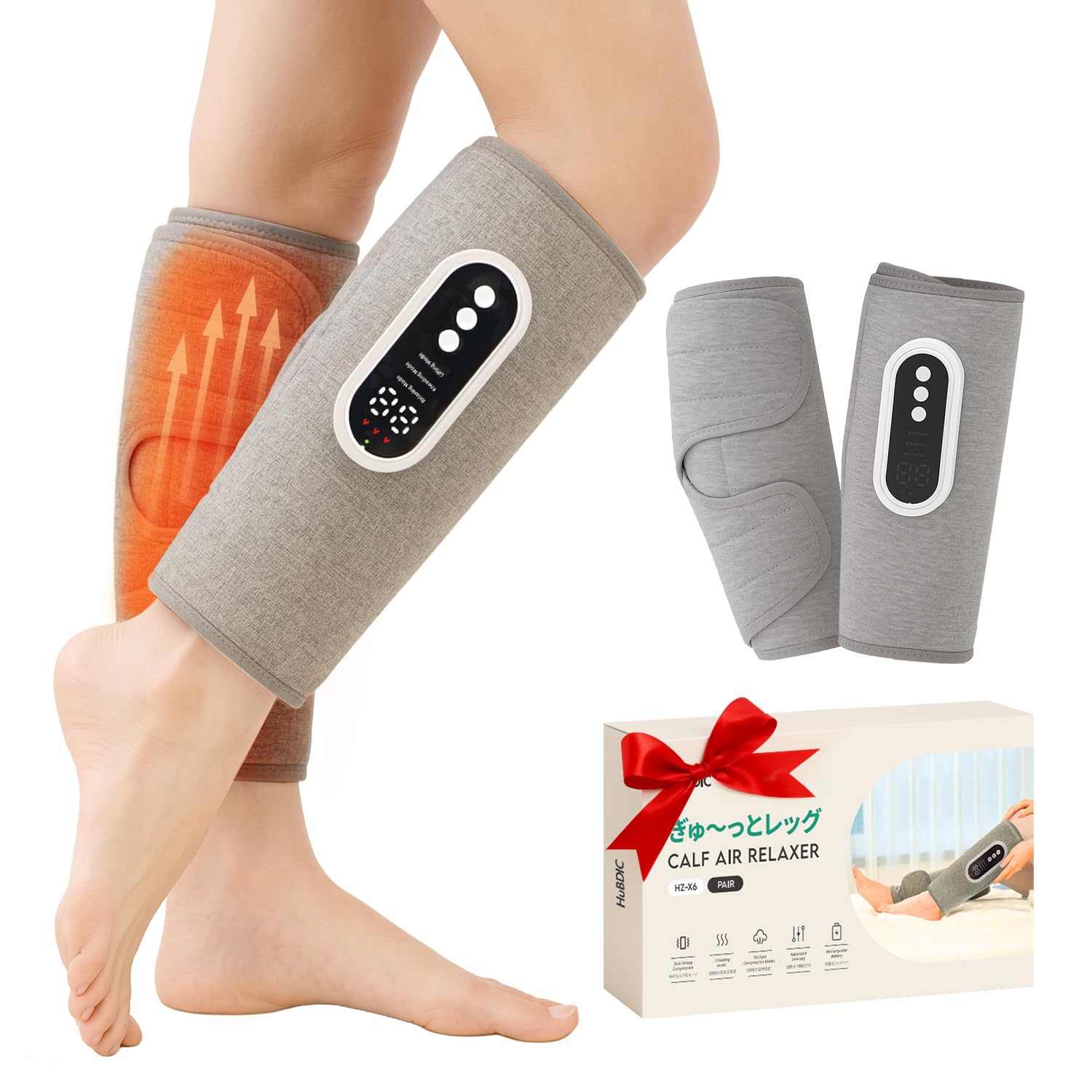 

HuBDIC Уход за икрами для 2025 года Пневматический для икр, стоп, ног Перезаряжаемый 3 уровня давления 3 уровня интенсивности 3 уровня температуры Регулируемый Легкий стоячий сидячий Длительный домашний серый